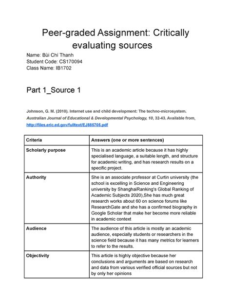 Students complete and submit a final <b>assignment</b>. . Peergraded assignment activity present evaluation findings